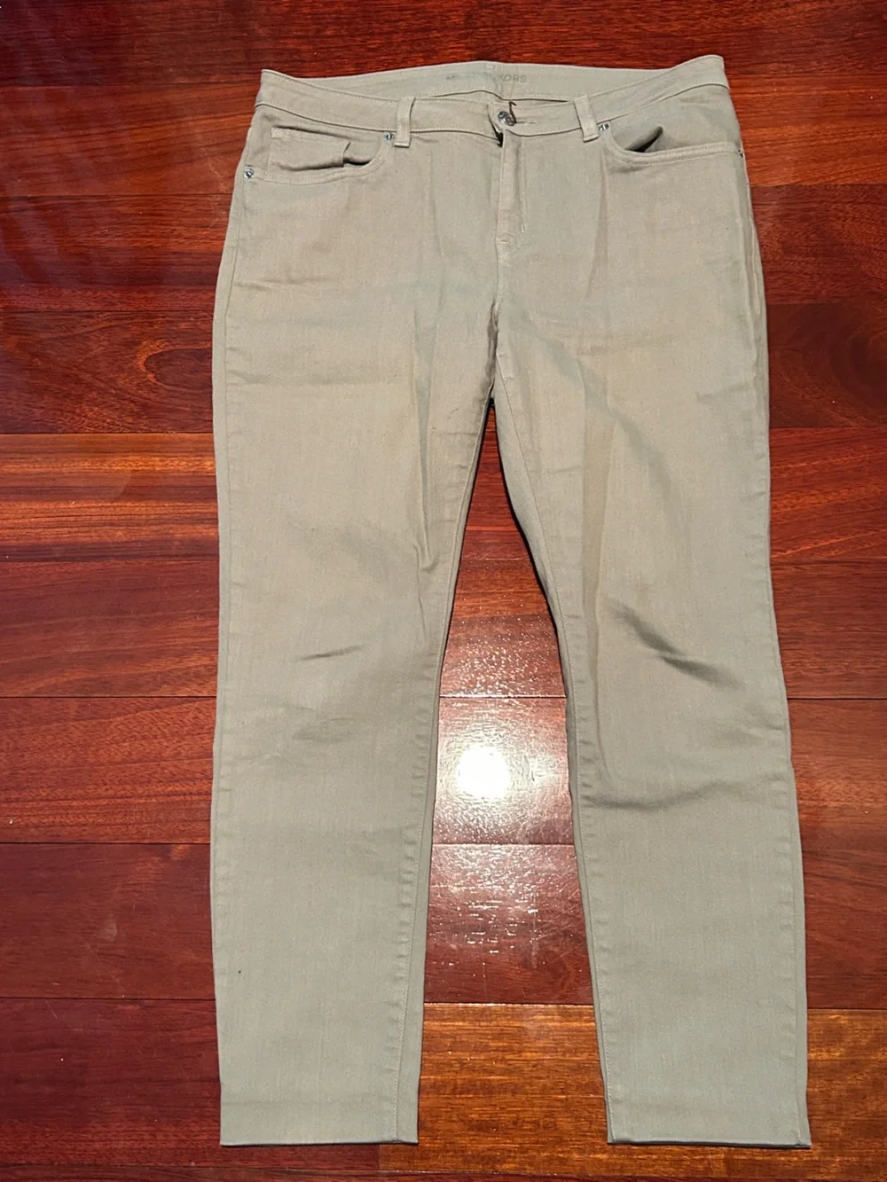 Women’s Michael Kors Stretch Chino Jeans Pants - Light Olive Sz 8